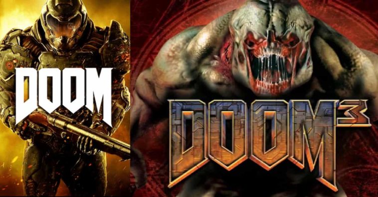 Doom (2016) Doomguy vs. Doom 3 demon cover