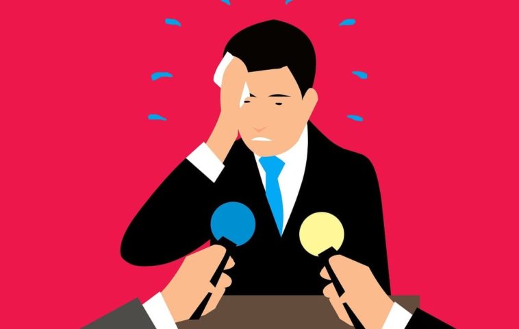 Drawing of a Guy sweating during interview