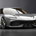 Koenigsegg Gemera grey color front view, in dark grey background