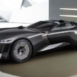 Dark grey Audi Skysphere concept side view