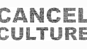 Words in black forming Cancel Culture in a white background