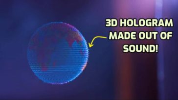 3d earth globe hologram made out of sound