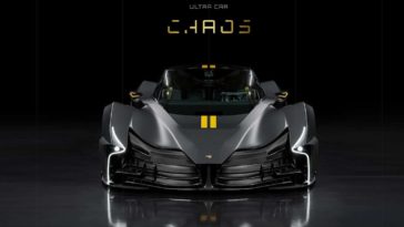 Greek Chaos Car in grey color facing the camera